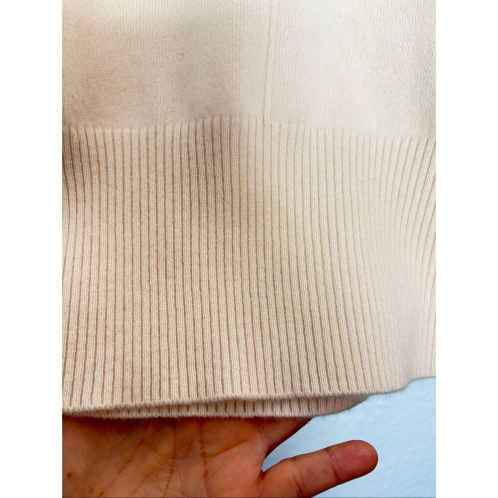 Banana Republic Franca Cashmere Padded-Shoulder Sweater in Cream Size S - Picture 8 of 12